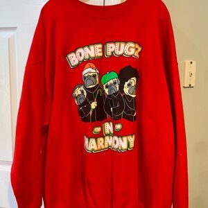 5XL Bone Pugz Red Ugly Christmas Sweater Sweatshirt